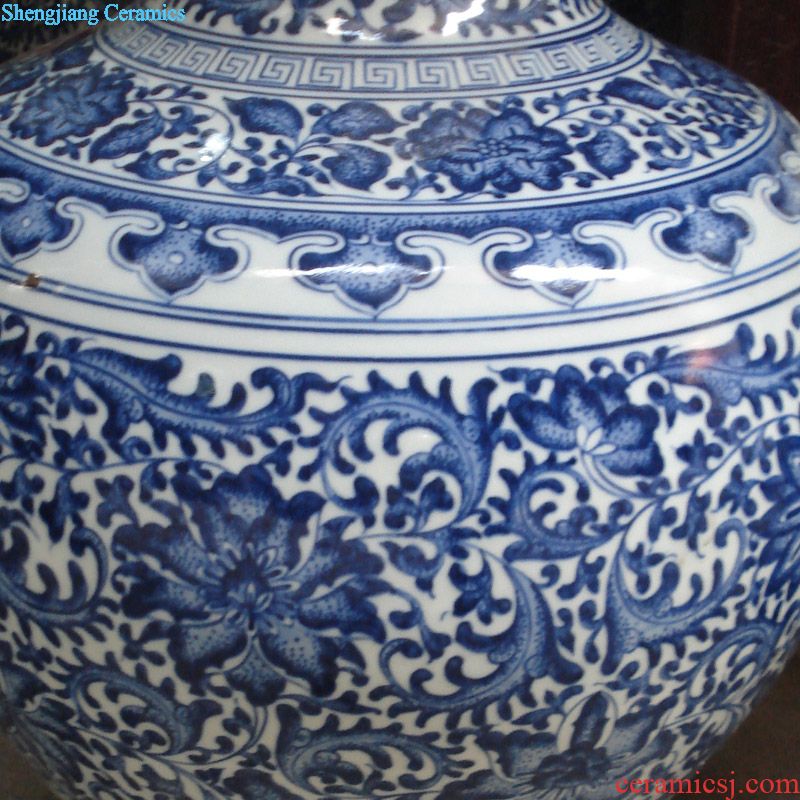 Jingdezhen in 80-90 cm high hand-painted scenery olive ceramic bottle enterprises of large ceramic vase vase curve