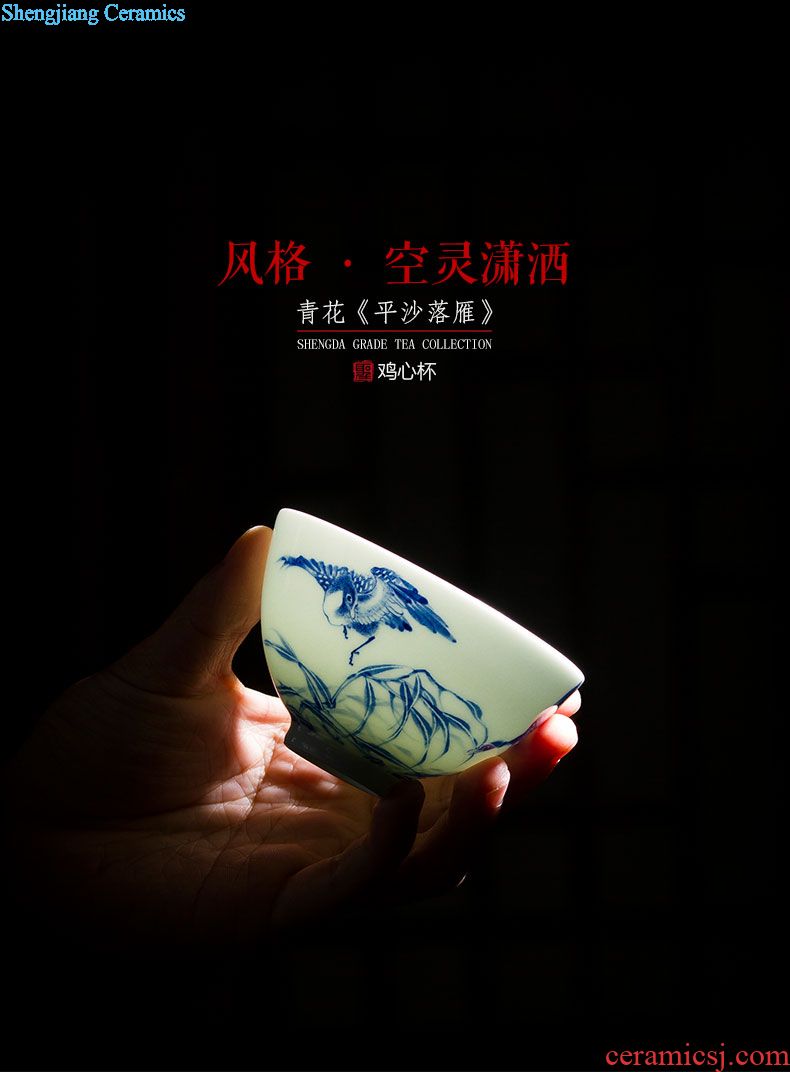 Holy big cup sample tea cup hand-painted ceramic kungfu antique blue-and-white abital master cup of jingdezhen tea service single cup