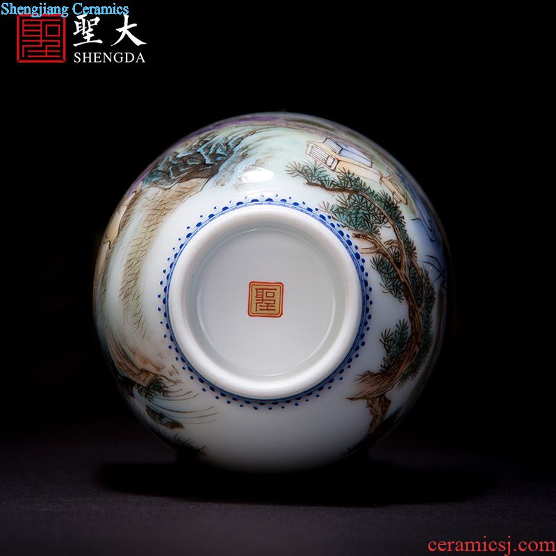 Clearance rule kung fu tea cups ceramic sample tea cup hand-painted maintain blue-and-white sanduo grain cup of jingdezhen tea service master