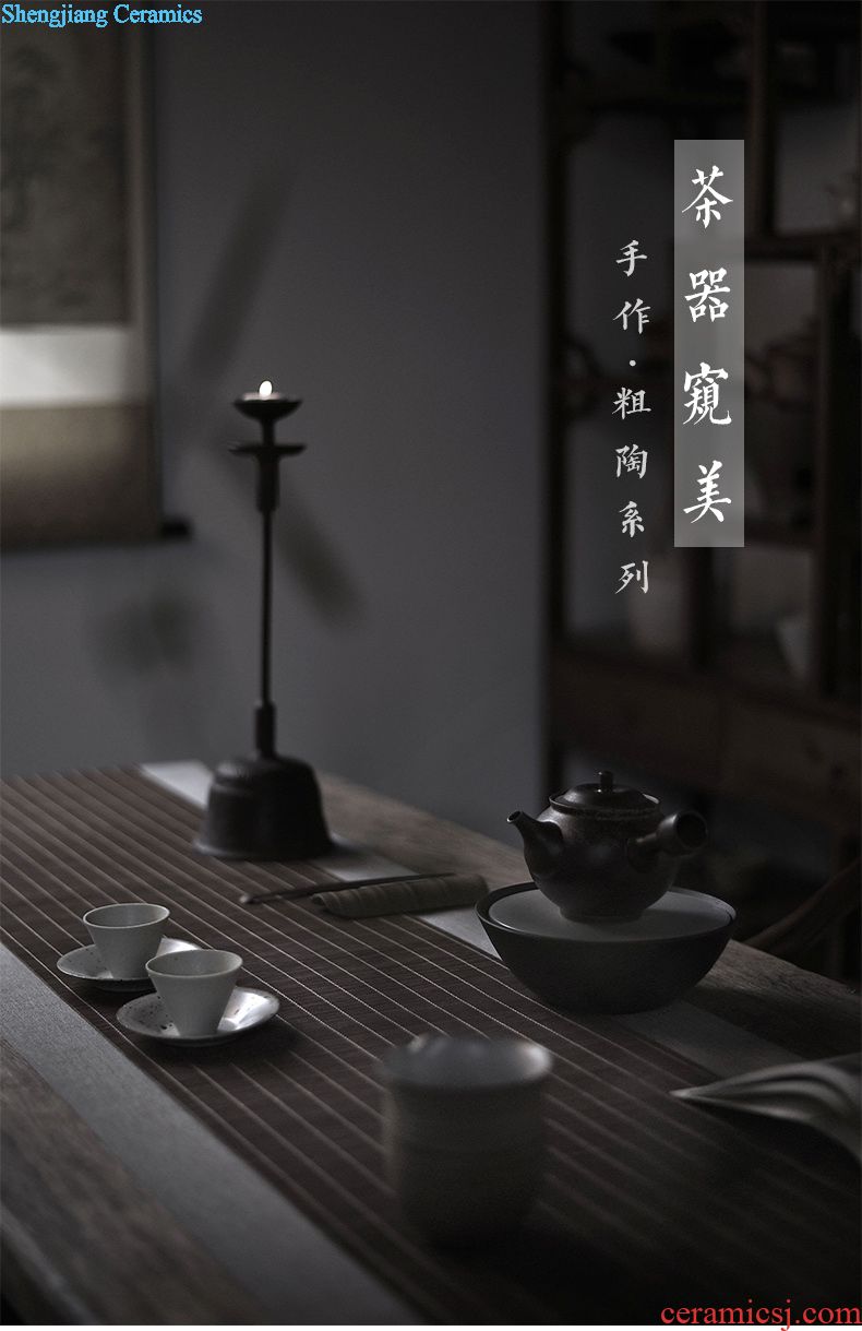 JingJun jingdezhen blue and white bamboo kung fu tea set porcelain handmade pottery sample tea cup noggin masters cup