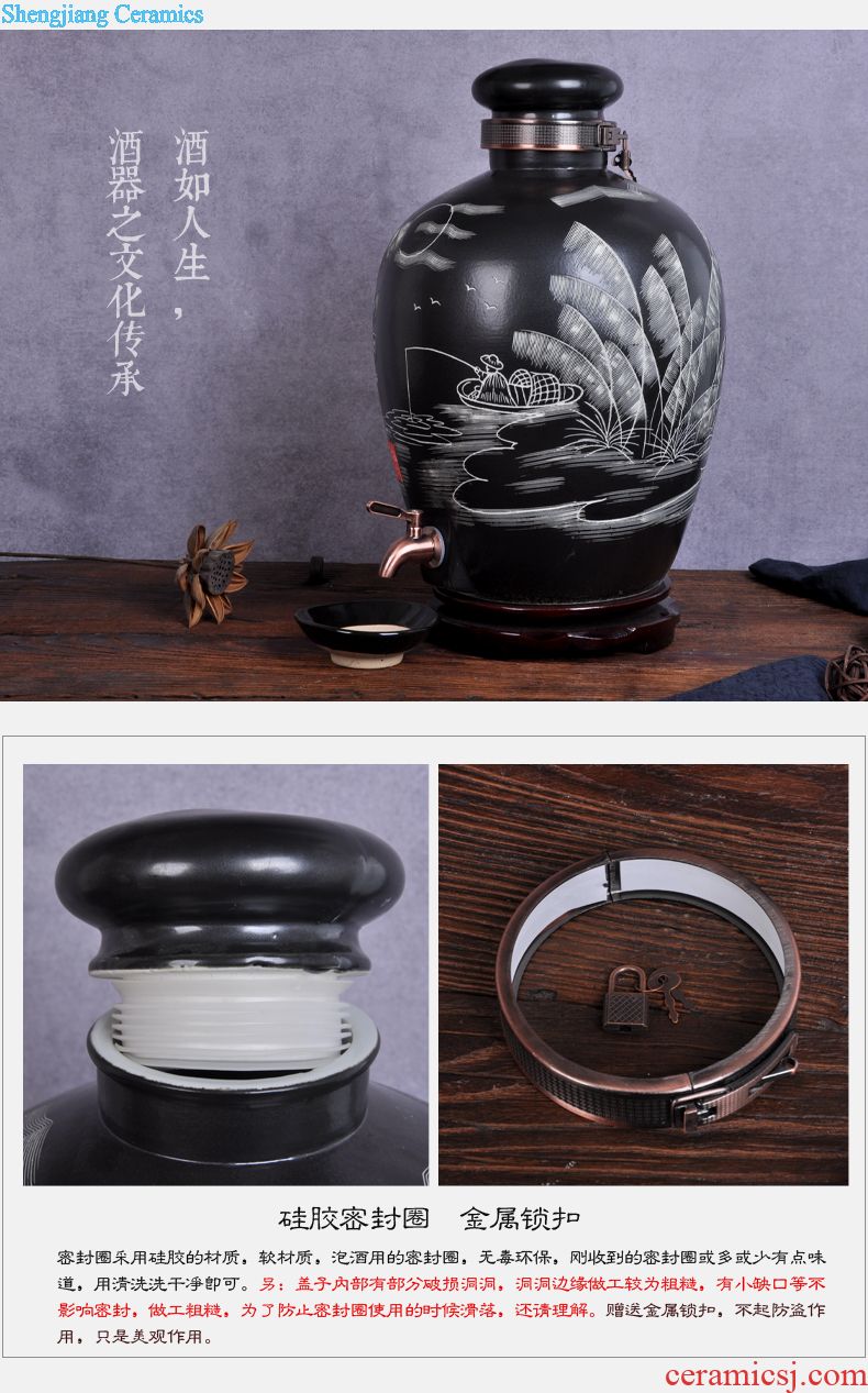 Jingdezhen ceramic barrel 20 jins 30 jins storage tank ricer box grain jar sealed tank meter box green fruit box