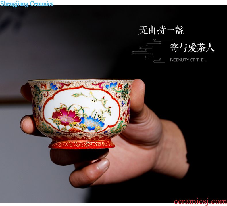 Jingdezhen ceramic tea set manually tureen large cups kung fu tea bowl character the lad figure