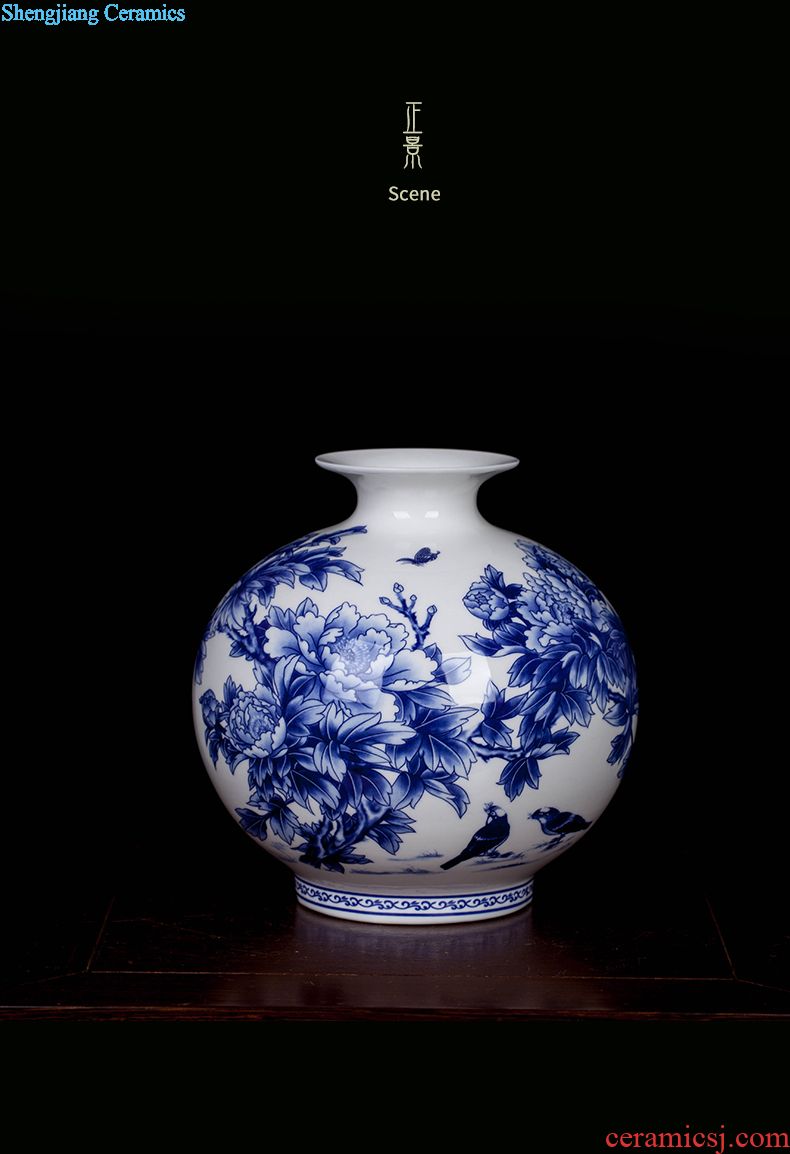 Jingdezhen ceramic vases, dinosaur eggs red vase continental vases new Chinese porcelain vase large living room