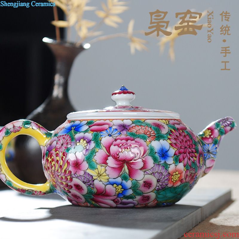 Jingdezhen ceramic kung fu tea color sample tea cup flower wire inlay enamel craft master cup single cup tea cup