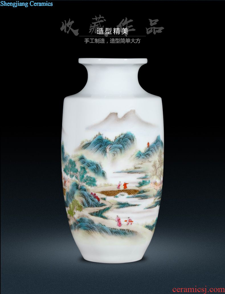 Jingdezhen ceramics vase hand-painted creative contemporary and contracted home sitting room floor furnishing articles handicraft ornament