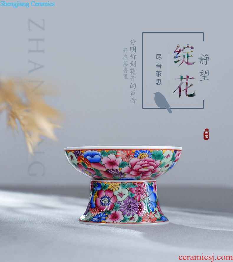 Owl kiln Jingdezhen porcelain enamel boutique hand-painted tea sets kung fu tea cups Handmade ceramic sample tea cup
