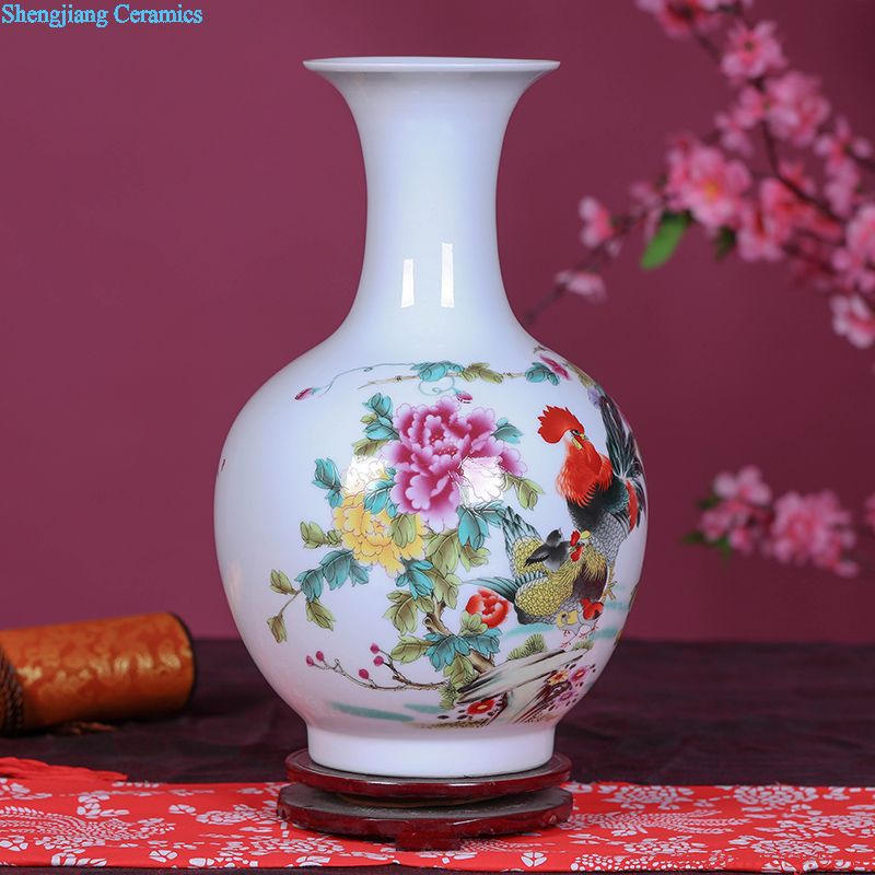 Jingdezhen ceramics vase new Chinese flower arranging retro rural creative contracted sitting room desktop furnishing articles process