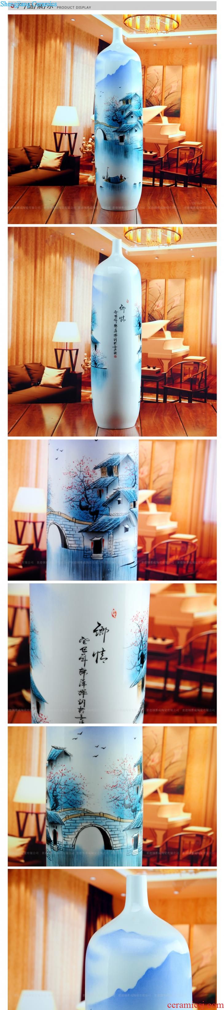 Jingdezhen ceramic brush pot fashion vase on January 1, modern ceramic product practical send teacher crafts