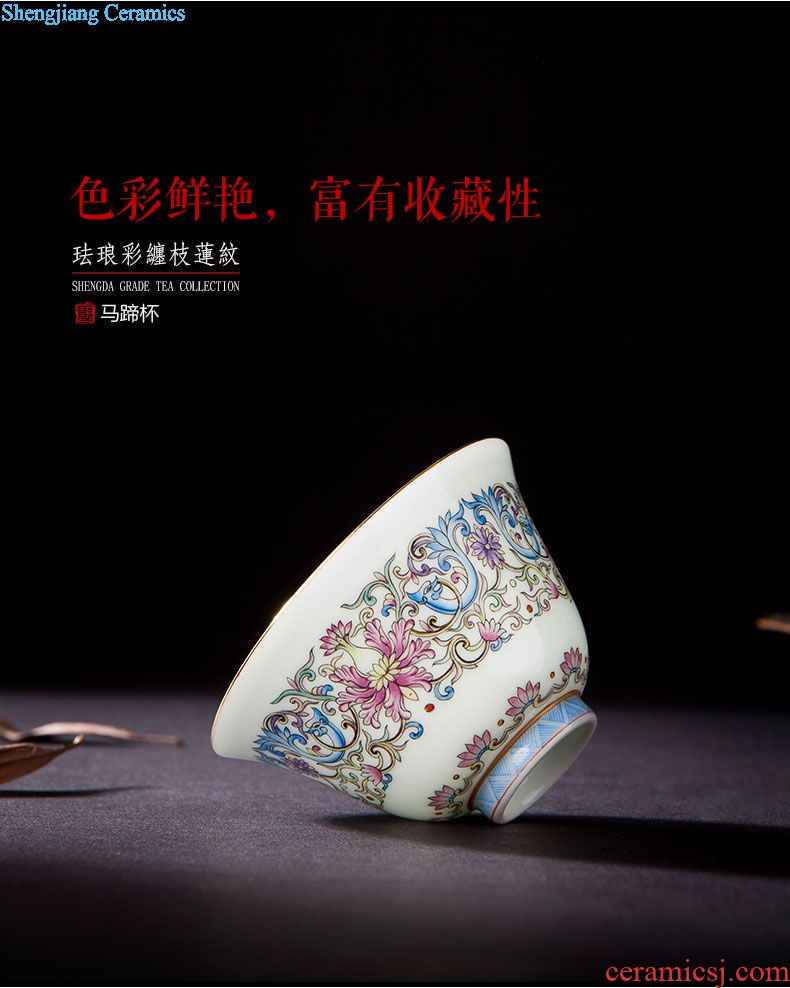 Sample tea cup jingdezhen blue and white dragon and tea set ceramic hand-drawn lines master cup single cup all hand kung fu tea cups