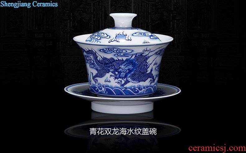 Santa teacups hand-painted ceramic kung fu new colour "at autumn figure" master cup sample tea cup single cup of jingdezhen tea service
