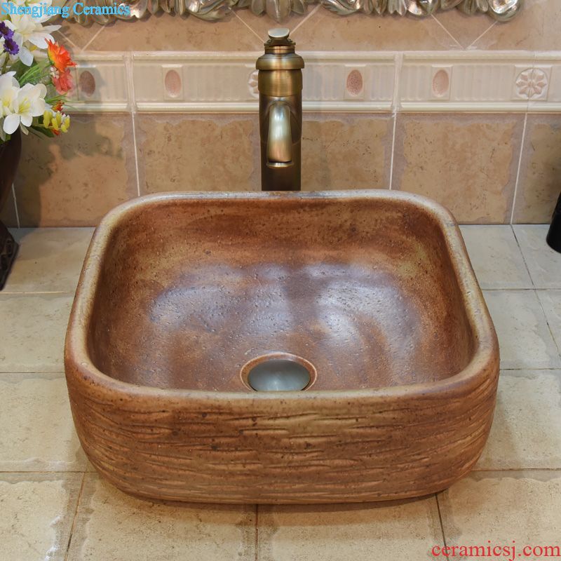 JingYuXuan jingdezhen ceramic art basin stage basin sinks the sink basin blue and white square chrysanthemum