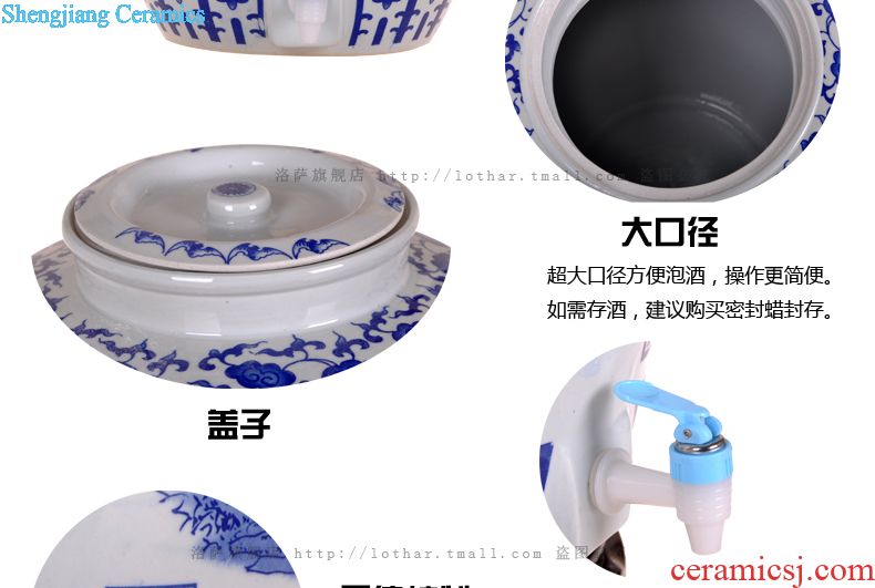 Jingdezhen ceramic sichuan pickles meat and eggs pickle jar cylinder storage water sealed jar jar airtight green food places