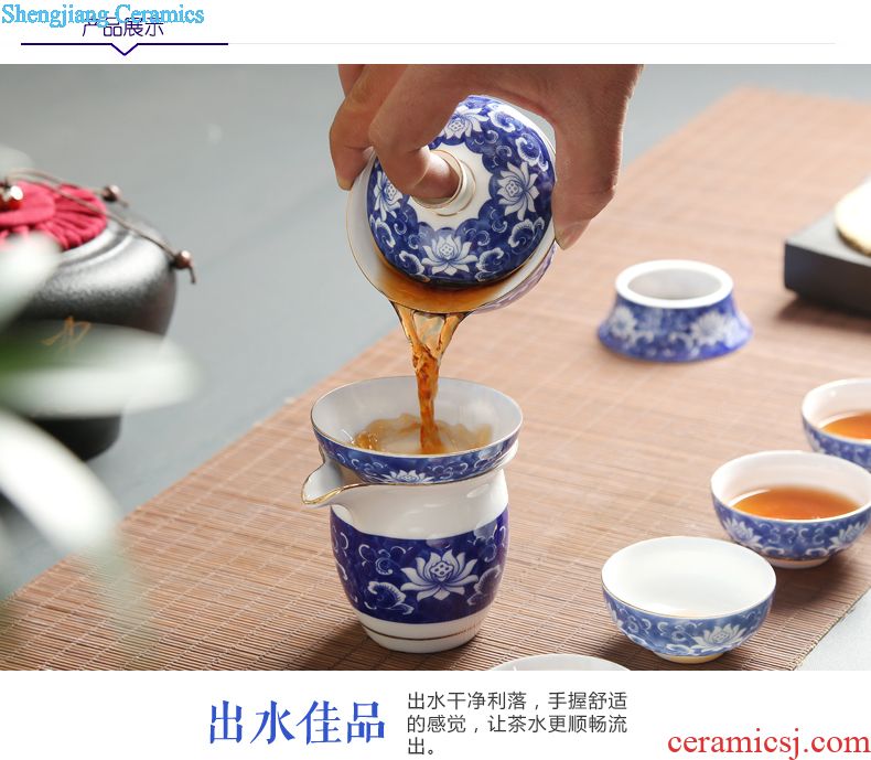 Your kiln tea set to open the slice is young brother kiln porcelain porcelain of a complete set of kunfu tea glass teapot