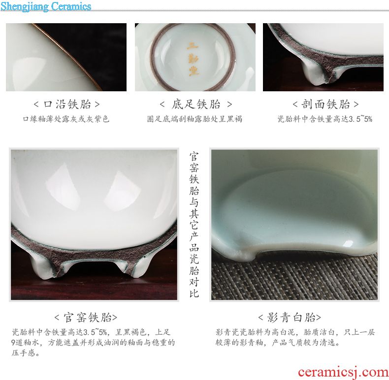 Three frequently hall your kiln crack cup a pot of two cups of jingdezhen ceramic kung fu tea set suit TZS074 portable travel