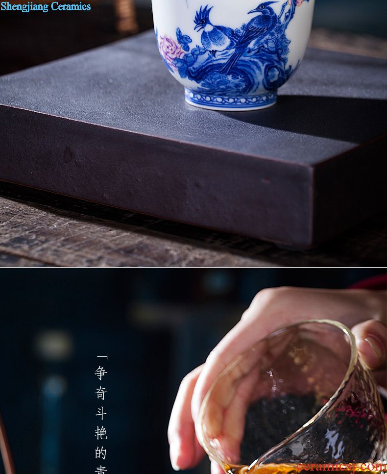 A clearance rule Kung fu tea ceramic colored enamel medallion peacock grain little teapot manual of jingdezhen tea service