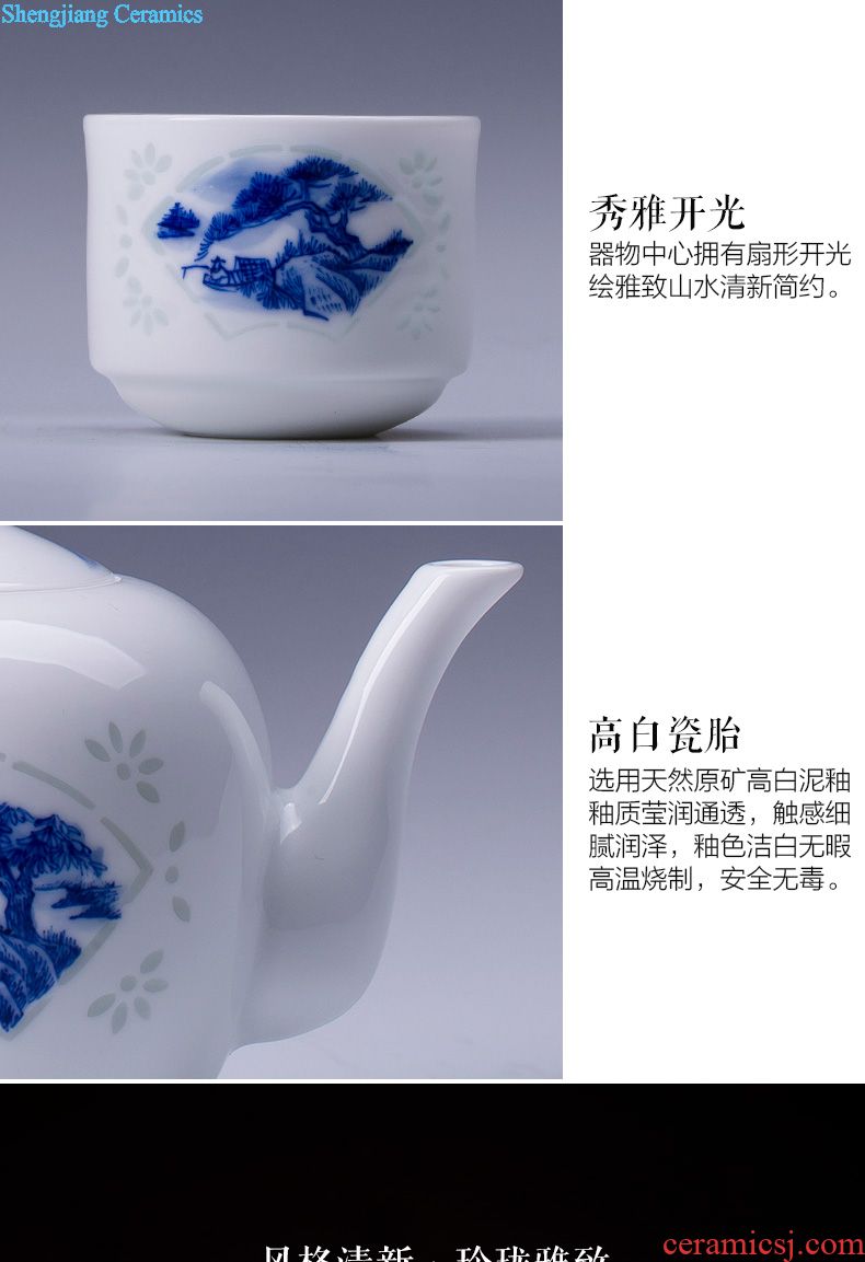 Holy big ceramic kung fu masters cup hand-painted porcelain cups water lotus pattern sample tea cup manual of jingdezhen tea service