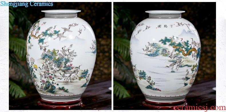 Jingdezhen ceramic hand-painted charactizing a new flower arrangement sitting room adornment of Chinese style household porcelain vase furnishing articles