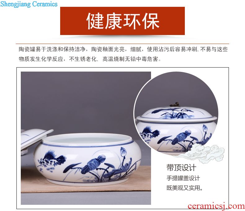 Jingdezhen ceramic moistureproof caddy retro puer tea canister to seal large creative general manual