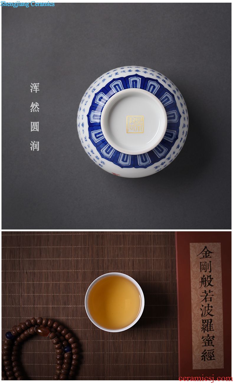 JingJun Jingdezhen ceramics hand-painted kung fu tea pot Blunt pot of tea tea pot of ink in the 1