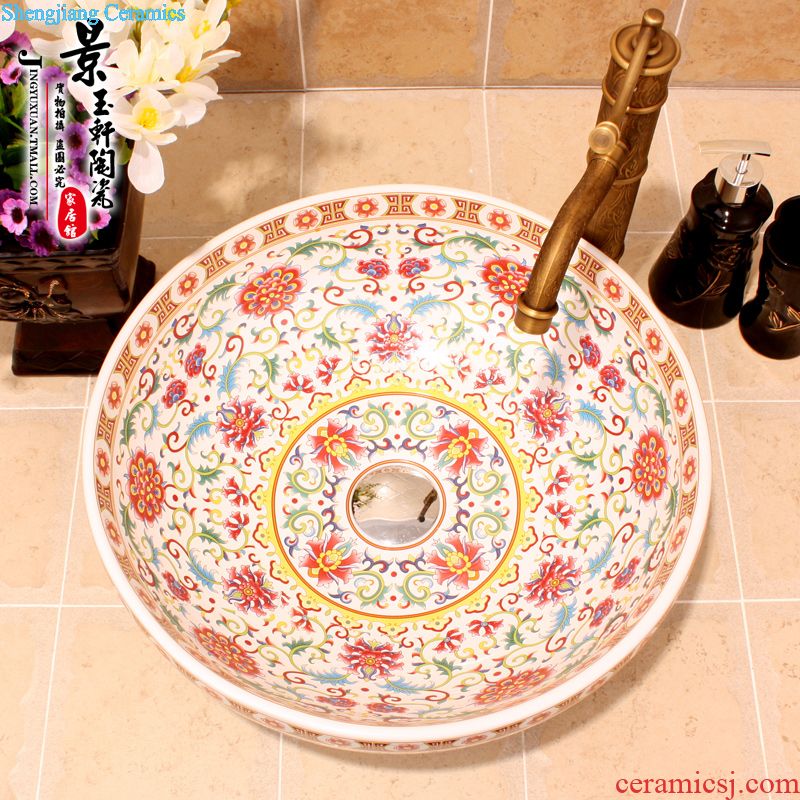 Jingdezhen ceramic wash basin stage basin basin basin sink basin birdbath inferior smooth pure black art