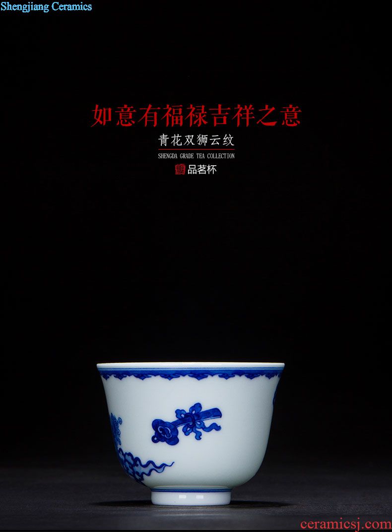 St large ceramic tureen teacups hand-painted new color landscape three cups of tea bowl full manual jingdezhen kung fu tea set