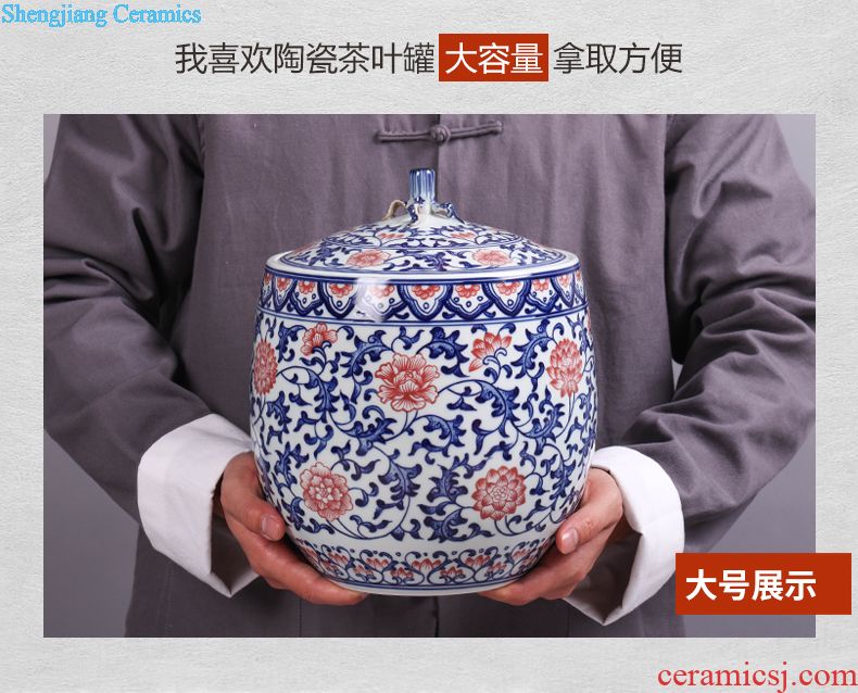 Jingdezhen ceramic POTS of tea pot, box seal storage tank of blue and white porcelain household storage POTS