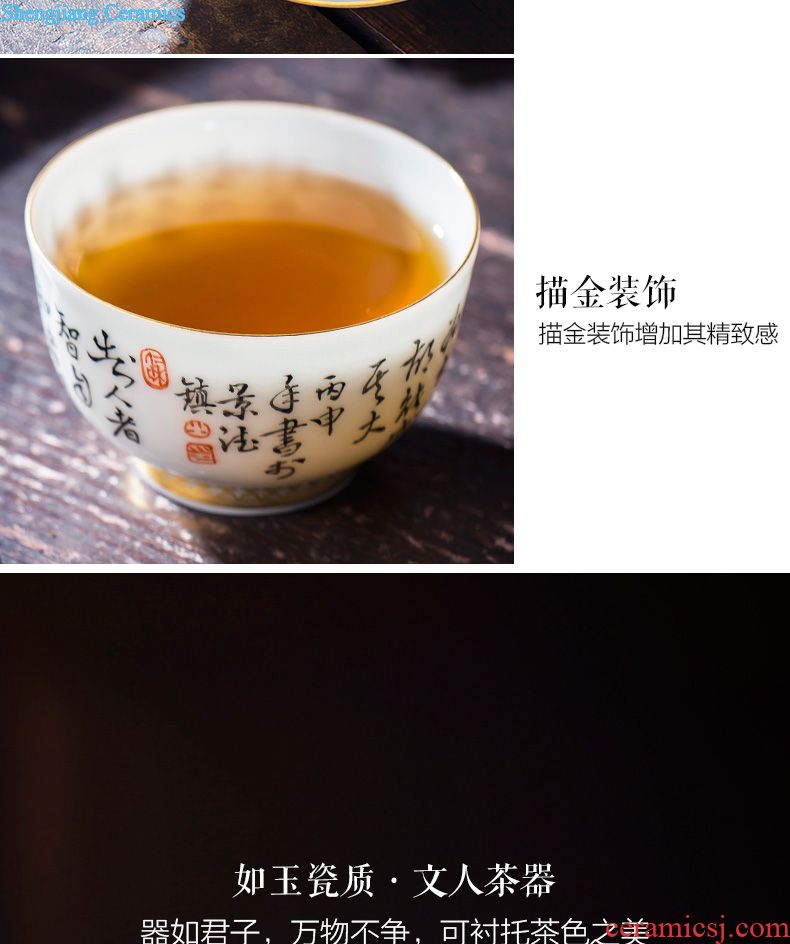 Sample tea cup kung fu tea set ceramic bowl jingdezhen blue and white tea cup cup of pure hand-painted master cup by hand