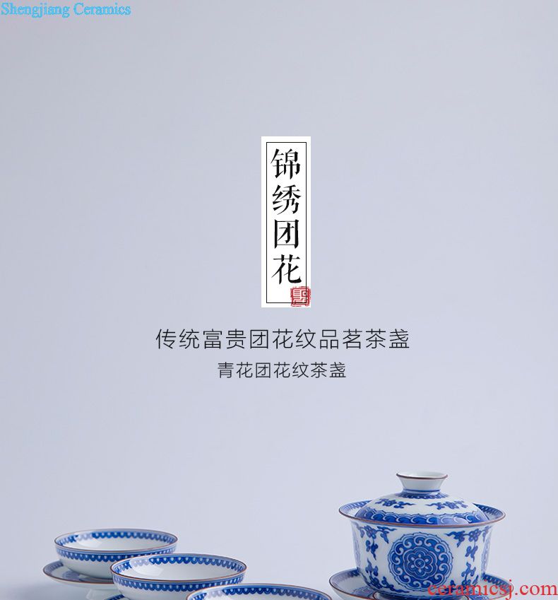 Clearance rule kung fu ceramic teapot colored enamel paint wrap lotus flower grain teapot all hand of jingdezhen tea service