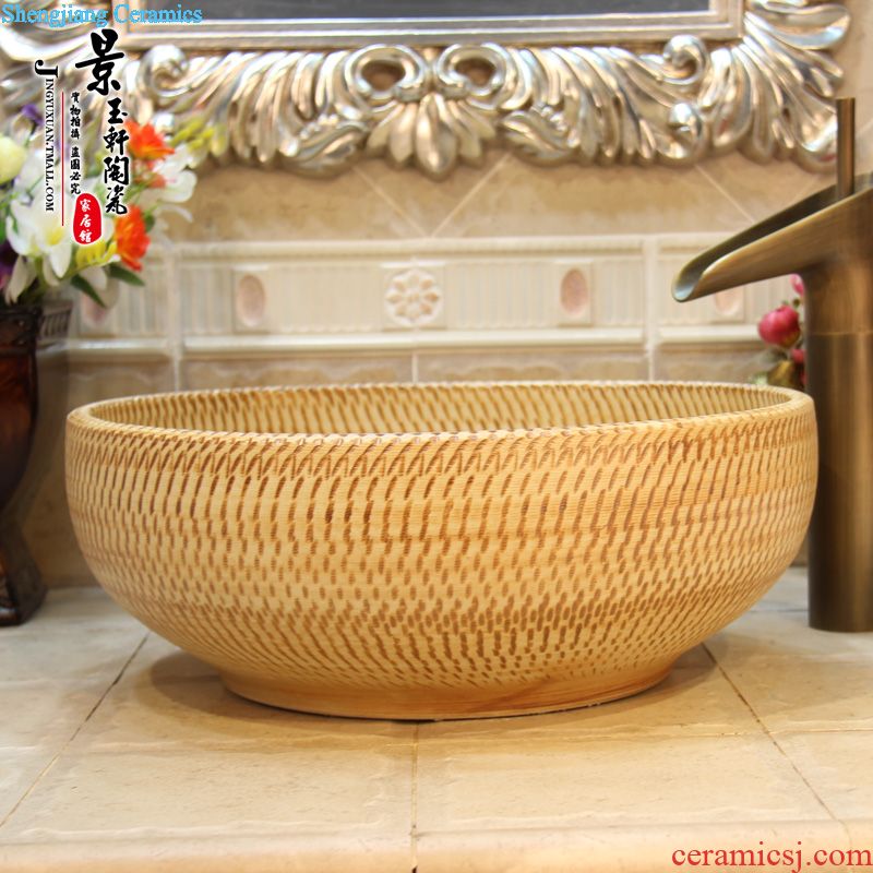 JingYuXuan fine ceramic large coil inferior smooth high temperature stage basin of household sanitary ware art basin sinks