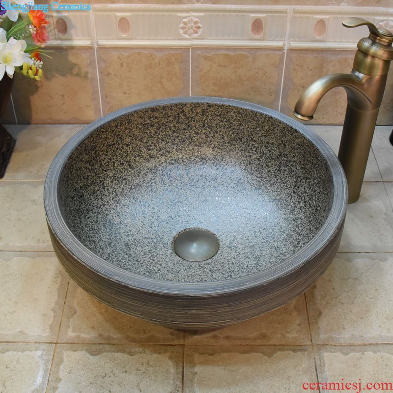 JingYuXuan art basin with thick blue broken beautiful ancient lavabo smooth household ceramic face basin sinks