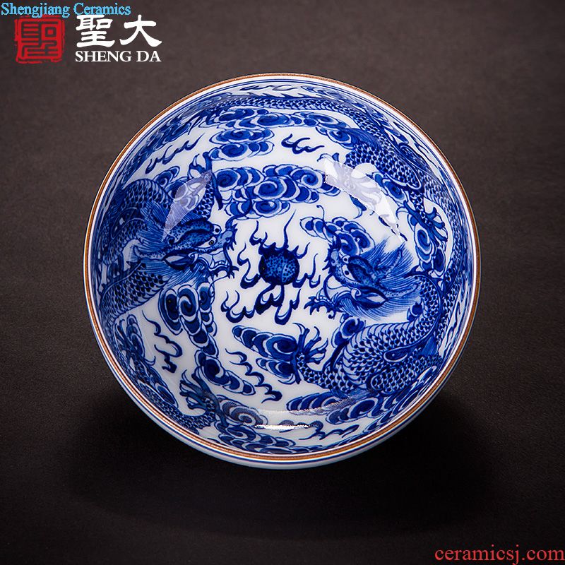 Kung fu tea sample tea cup hand-painted ceramic you fight exotic masters cup all hand cups of jingdezhen blue and white porcelain tea set