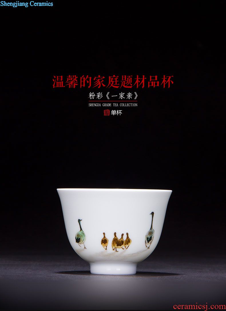 Clearance rule ceramic kung fu tea master cup hand-painted pastel radish cabbage cylinder cup jingdezhen tea cup