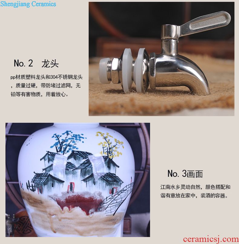 Medicine bottle bubble bottle with tap jingdezhen ceramic jars 10 jins 20 jins 30 kg bottle it sealed cans