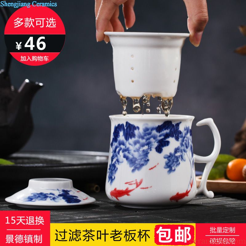 Jingdezhen ceramic cups with cover the dragon cup office people make tea cup gift cup tea creative personality