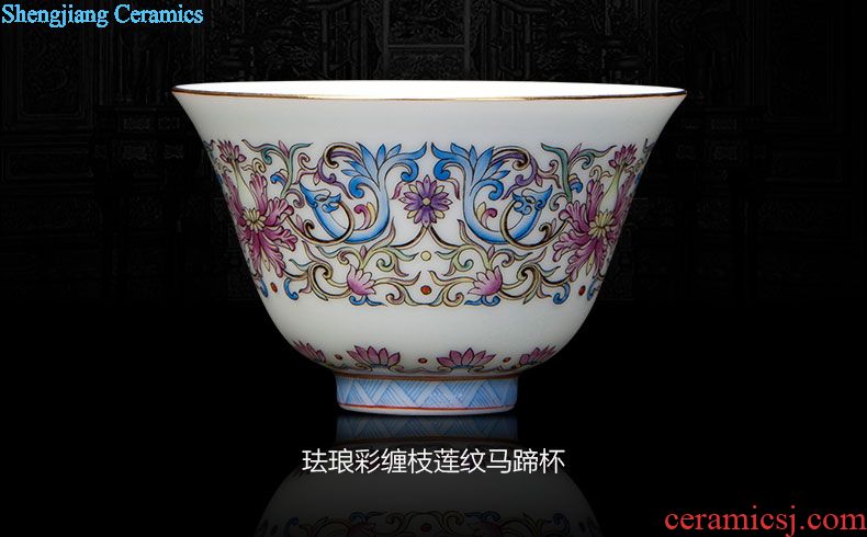 Sample tea cup jingdezhen blue and white dragon and tea set ceramic hand-drawn lines master cup single cup all hand kung fu tea cups