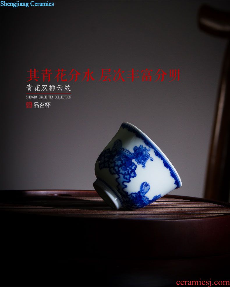 St large ceramic tureen teacups hand-painted new color landscape three cups of tea bowl full manual jingdezhen kung fu tea set