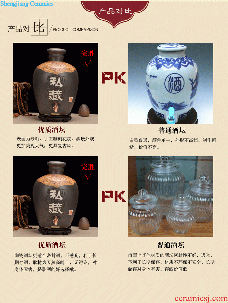 Jingdezhen ceramic jars 10 jins 20 jins 30 jins 50 kg foam bottle wine bottle it storing wine cask wine jars