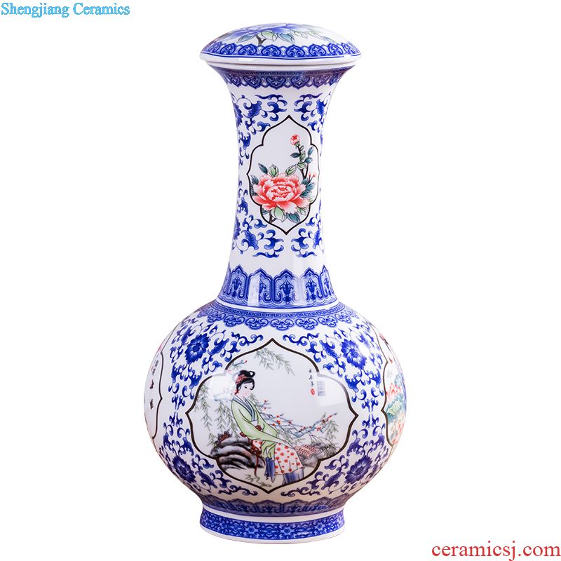 Jingdezhen ceramic bottles 1 catty 2 jins of 3 kg 5 jins of 10 jins of household adornment hip archaize creative sealed jars