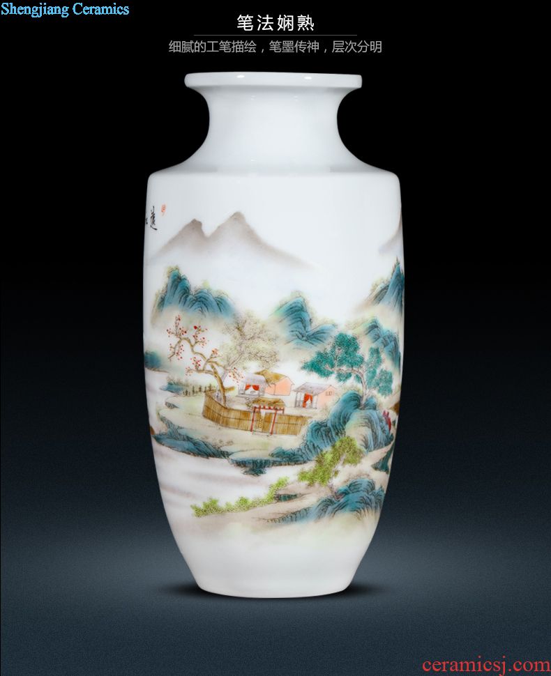 Jingdezhen ceramics vase hand-painted creative contemporary and contracted home sitting room floor furnishing articles handicraft ornament