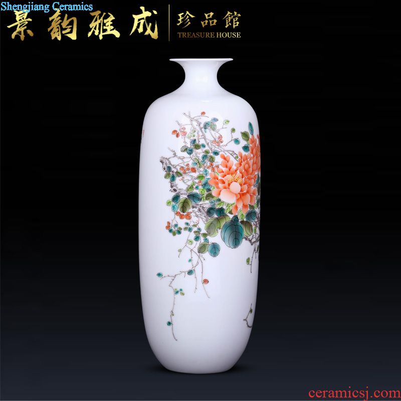Jingdezhen ceramics decoration porcelain painting furnishing articles disk art peony contemporary and fashionable household decoration