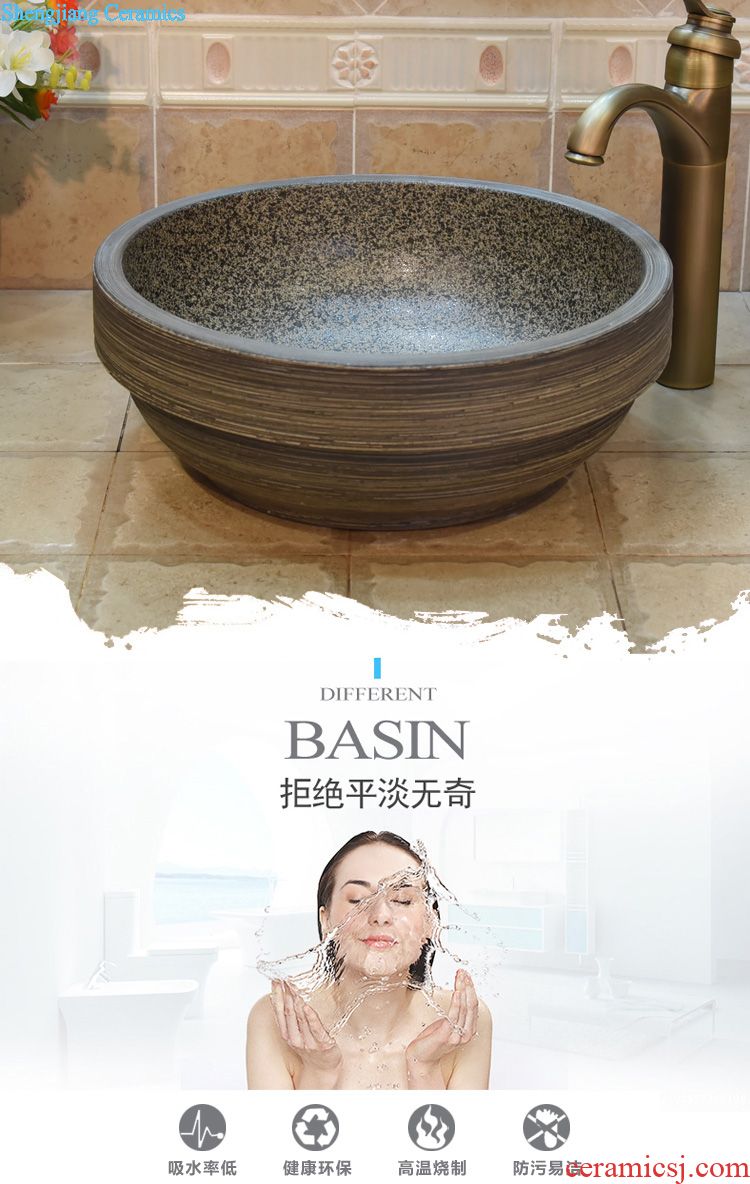 JingYuXuan art basin with thick blue broken beautiful ancient lavabo smooth household ceramic face basin sinks