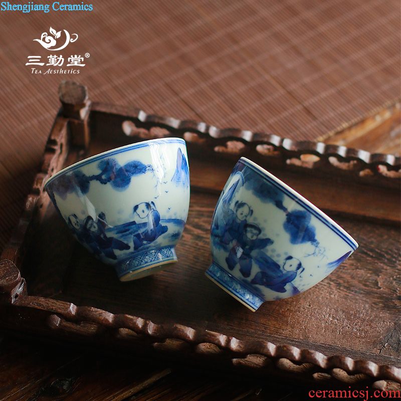Three frequently hall jingdezhen ceramic sample tea cup your kiln kung fu tea cups master cup manually shut type cup S44002