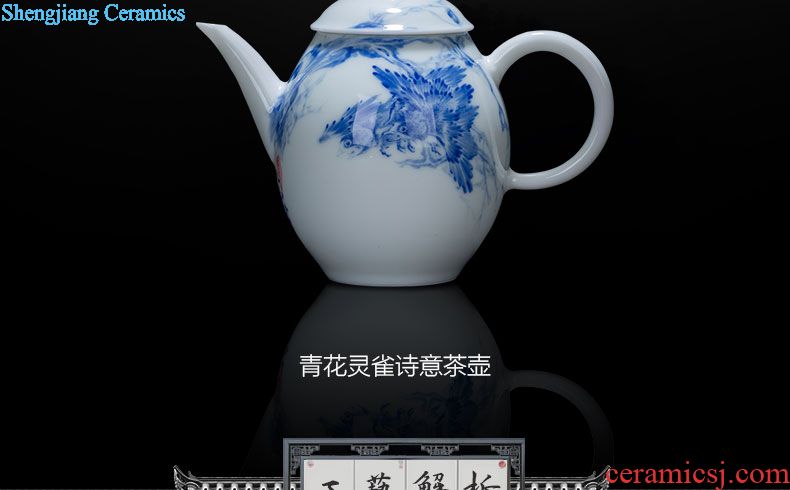 Holy big pine creek line office cup hand-painted ceramic ink in the boat make tea cup with lid handle all hand of jingdezhen tea service