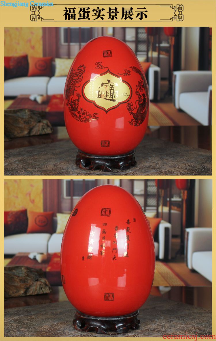Jingdezhen ceramics three-piece enamel vase sitting room decoration plate home furnishing articles wedding gift