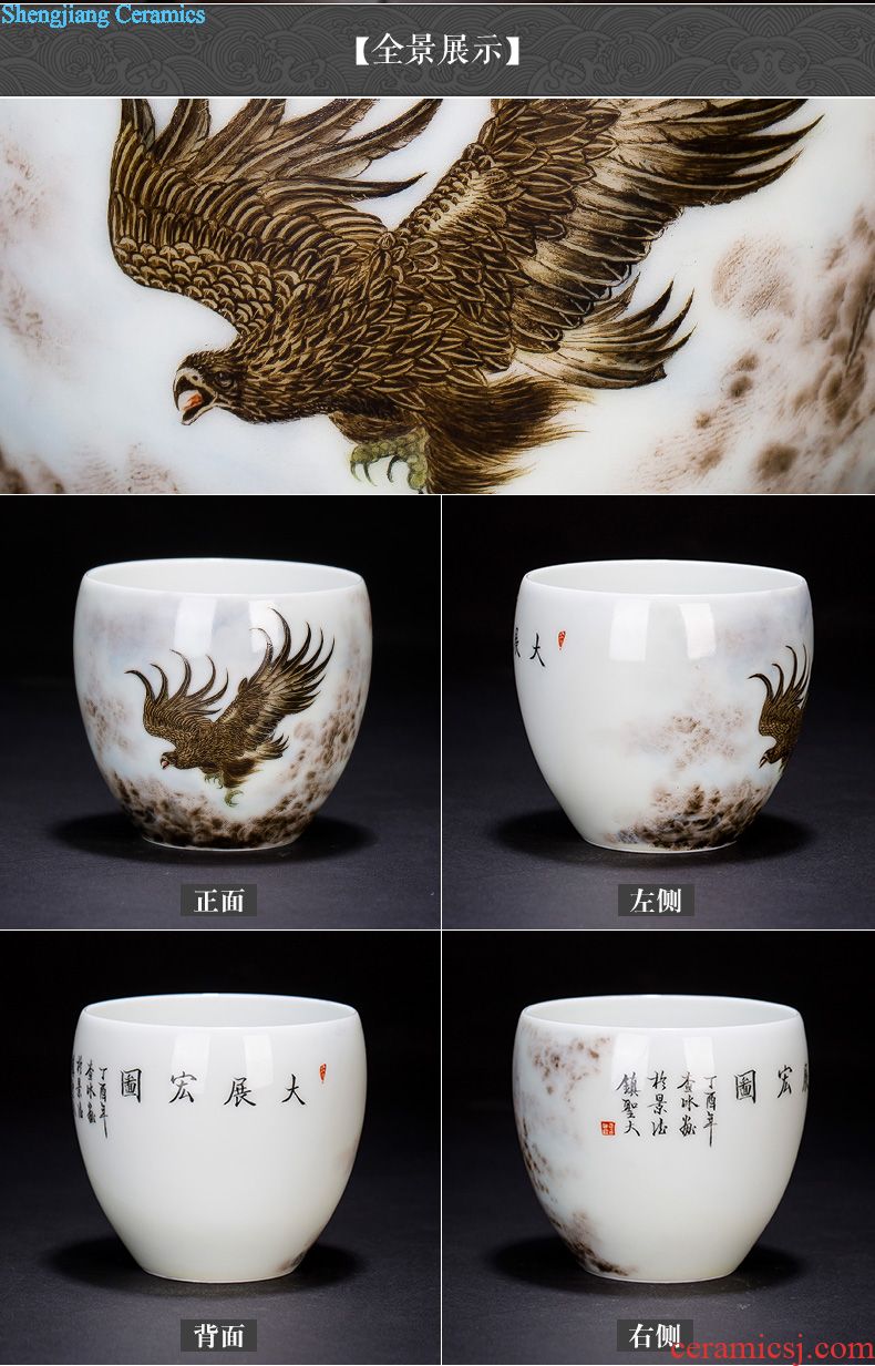 St the ceramic masters cup hand-painted heavy color ink features individual cup of jingdezhen blue water pure manual kung fu tea cups