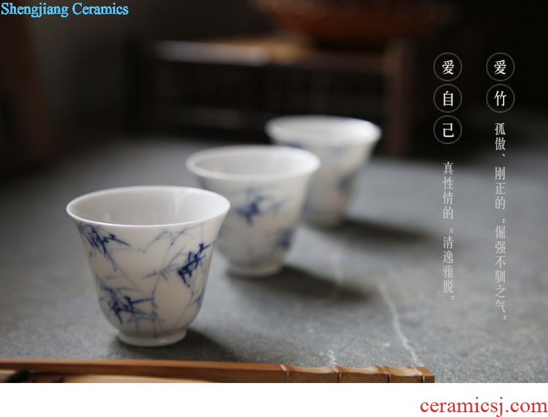 The three frequently your kiln kung fu tea cups Jingdezhen ceramic sample tea cup tea set personal master cup single cup S44004