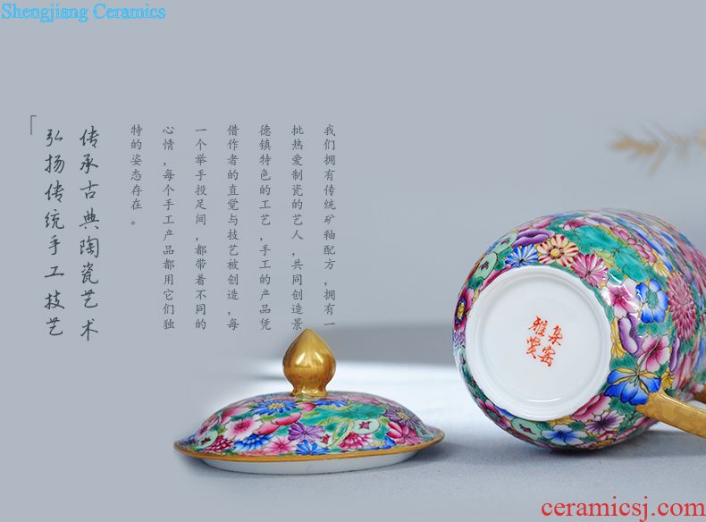 Jingdezhen ceramic blue master cup Hand-painted tea kungfu tea cup longfeng sample tea cup personal single cup bowl