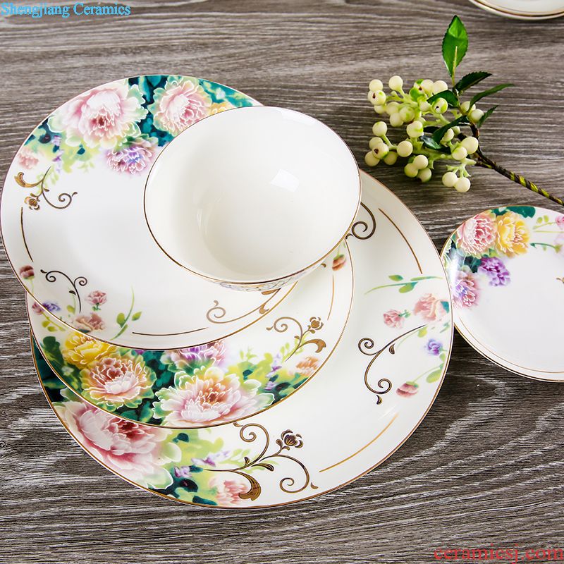 Dishes suit of jingdezhen ceramic tableware ikea Chinese style originality bone porcelain bowl of Korean tableware wedding housewarming gift