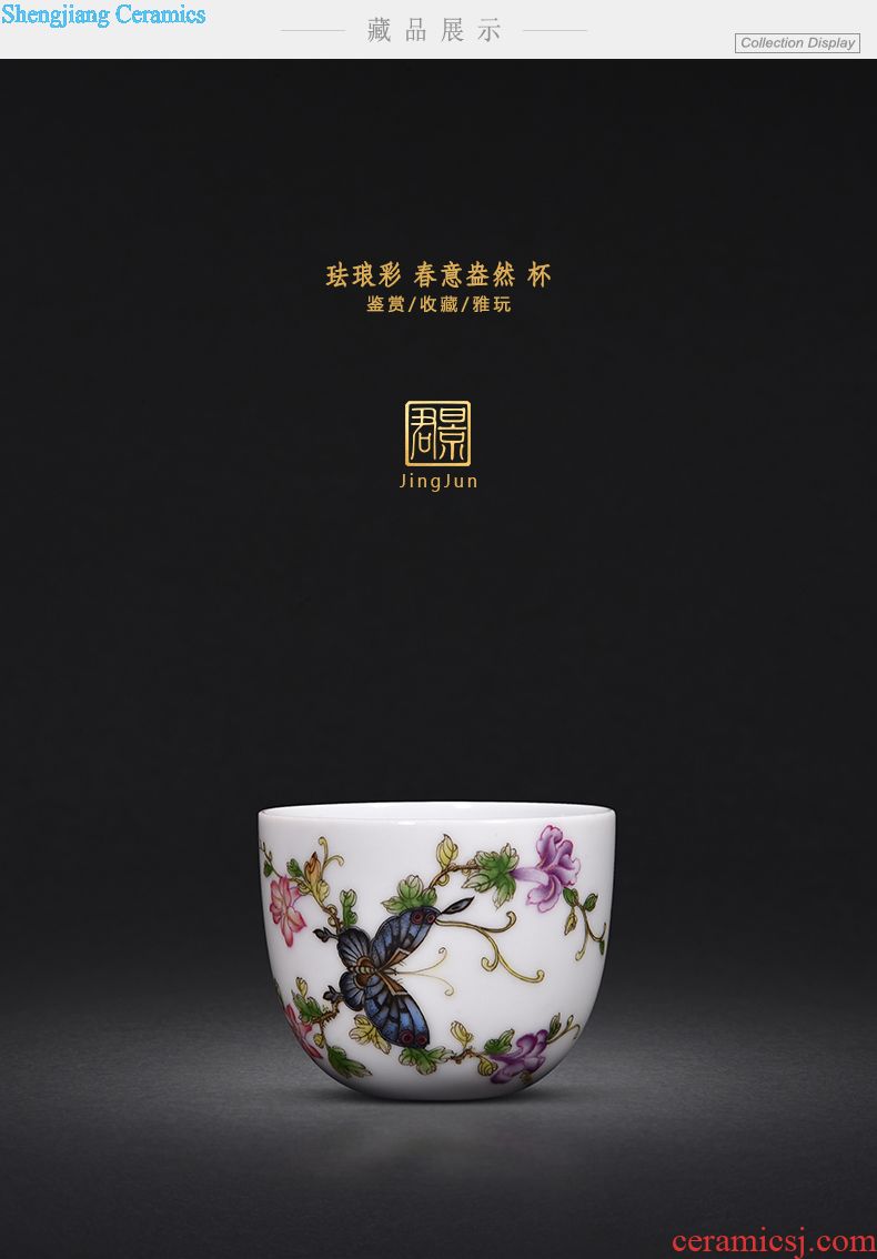 JingJun jingdezhen ceramic cups kung fu masters cup blue and white landscape hand-painted porcelain sample tea cup small hand cups