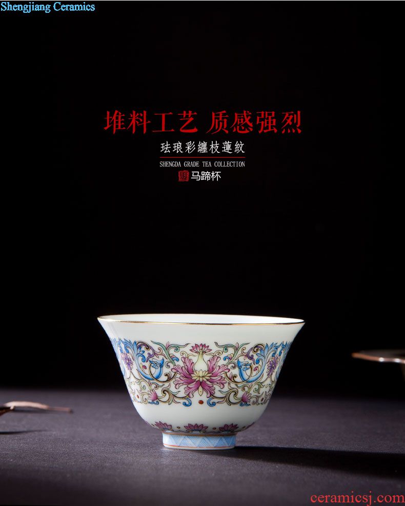 Sample tea cup jingdezhen blue and white dragon and tea set ceramic hand-drawn lines master cup single cup all hand kung fu tea cups